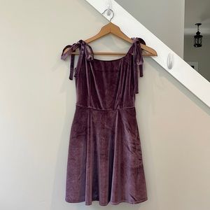 Maeve Tie Strap Velvet Mini Dress